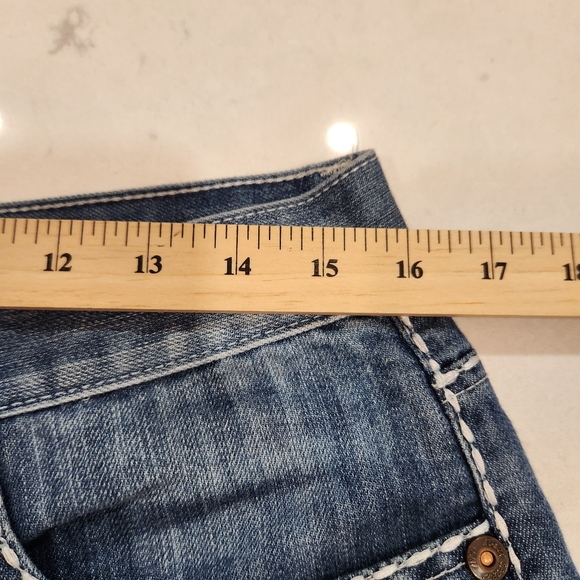 Vintage - Koman - Denim Shorts - Blue - White Stitching - Mens Size 34 -… - Picture 10 of 13